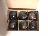 Lot 6 globuri vechi vintage, deosebite artistice Craciun, cca 7cm diametru