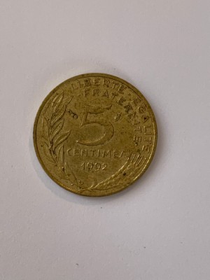 Moneda 5 CENTIMES - 5 CENTIMI - 1992 - Franta - KM 933 (93) foto