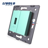 Cumpara ieftin Priza USB Livolo verde pentru montaj elegant in rama modulara