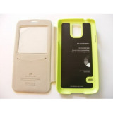 Husa Mercury EasyView Samsung Galaxy S5 G 900 Lime Blister, Piele Ecologica