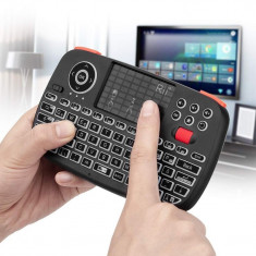 Mini tastatura Bluetooth iluminata, touchpad unique scroll, PC TV Box iOS Android