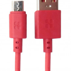 Cablu date si incarcare Promate MicroCord-1 USB A la microUSB rosu, 1.2 m lungime