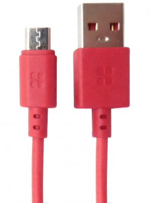 Cablu date si incarcare Promate MicroCord-1 USB A la microUSB rosu, 1.2 m lungime foto