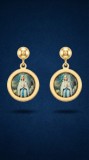 Cumpara ieftin Cercei din Argint 925 Placati cu Aur Icon Fecioara Maria