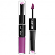 Ruj lichid rezistent la transfer L Oreal Paris Infaillible 24H Duo Lip, 216 Permanent Plum, 5.6 ml foto