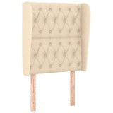 Cumpara ieftin Tablie de pat cu aripioare, crem, 83x23x118/128 cm, textil
