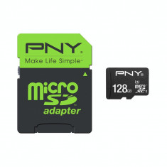 PNY 128GB High Performance (Video FullHD) micro SDHC cu Adaptor, 50/20MB/s UHS-I, Class 10, SmartPhone, Tablets, ActionCam foto