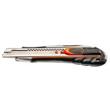 Cutter retractabil 18 mm NEO Tools cu blocare lama si ghidaj metalic