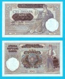 Serbia (pick 23) 100 Dinara 1941 UNC-; Supratipar pe p#27 Iugoslavia
