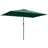 Outsunny Umbrelă &icirc;nclinabilă 300 x 200 cm pentru balcon cu manivelă, husă de protecție, verde | Aosom Romania
