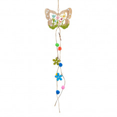 Decoratiune suspendabila model in Forma de Fluture din lemn, 45 cm, Multicolor