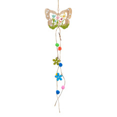 Decoratiune suspendabila model in Forma de Fluture din lemn, 45 cm, Multicolor