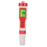 Tester profesional pentru calitatea apei 4 in 1, GIIISTER, pH / EC / TDS / Temperatura, IP65, Ecran LCD, Alb/Rosu