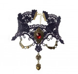Choker brodat cu pietre, EVNC, Vintage Gothic Jewelry