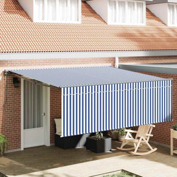 vidaXL Cortina Retractabilă Manual Albastru și antracit 400 &times; 300 cm 3330488