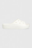 Cumpara ieftin Crocs papuci Classic Platform Slide femei, culoarea alb, cu platformă 208180