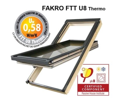 Fereastra mansarda Fakro FTT U8 Thermo - Passive House foto