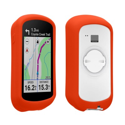 Husa GPS Kwmobile pentru Garmin Edge Explore 2, Portocaliu, Silicon, 60114.29 foto