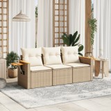 VidaXL Set canapele de grădină, 3 piese, cu perne, bej, poliratan 3226597