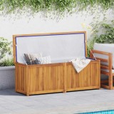 Cutie Depozitare Gradina vidaXL, Lemn Tec Masiv, 150x50x55cm, Maro, Impermeabila