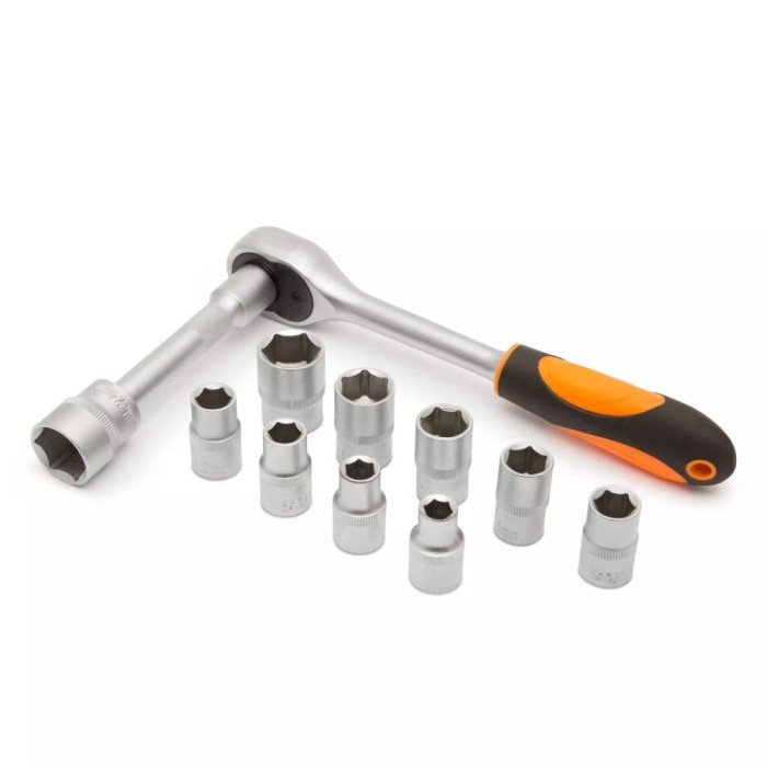 Set chei tubulare cu clichet 12buc 1/2&quot; 10-24mm Crom-Vanadiu HANDY