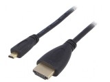 Cablu HDMI 1.4 cu mufă micro HDMI, 1.5m, negru
