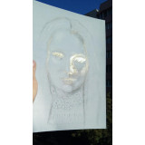 Sp1a. Grafica - Portret de femeie in varf de aur - tehnici renascentiste