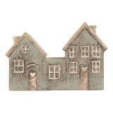 Cumpara ieftin Candela Casuta Craciun ceramica verde maro 22x9x15 cm