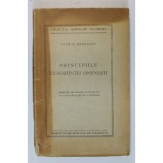 PRINCIPIILE CUNOSTINTEI OMENESTI de GEORGE BERKELEY, COLECTIE INGRIJITA de N. BAGDASAR, 1932