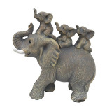 Cumpara ieftin Statueta decorativa, Familie de Elefanti, Gri, 15 cm, 1131H -1