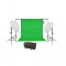 Kit lumina studio foto Fundal verde, bec spirala, umbrela difuzie, tripod, geanta, FST
