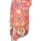 Esarfa tip sal dama 24E din matase vegetala cu atingere de matase fina, roz/gri, 180 x 82 cm