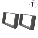 VidaXL Picioare pentru măsuță de cafea &icirc;n formă de U, 2 buc., antracit, 60x(30-31) cm, oțel