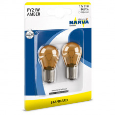 Set 2 Becuri Py21w 12V Galben Blister Narva 138794 17638NANVAB2