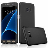 Husa Full Cover 360&deg; fata,spate pentru Samsung Galaxy S7 Edge Black, Plastic, Carcasa