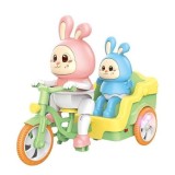 Jucarie interactiva iepuras Funny Rabbit cu tricicleta, muzica si lumini