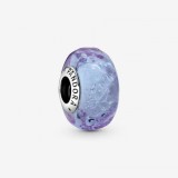 Colier Pandora Moments 798875C00 Argint, Sticla Murano Violet, Alb, Dama