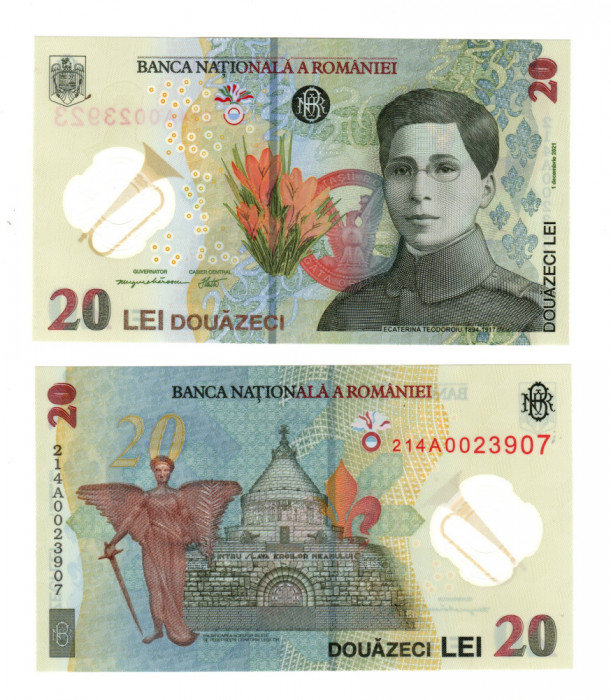 Bancnota BNR de 20 lei - Seria A - Ecaterina Teodoroiu