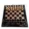 Set sah 44x44cm table joc de dame piese de sah negru