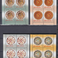 2007 LP 1774 CERAMICA ROMANEASCA FARFURII TARANESTI BLOCURI DE 4 TIMBRE MNH