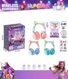 Căști K-POP cu urechiușe luminoase, Bluetooth, Wireless, Plastic, USB, Peste 3 ani