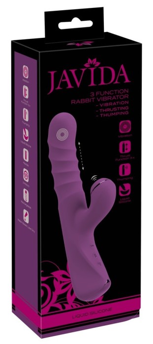 Vibrator cu stimulare clitoris si punct G cu miscare sus in jos Javida 10