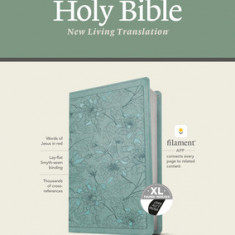 NLT Large Print Thinline Reference Bible, Filament Enabled Edition (Red Letter, Leatherlike, Floral/Teal, Indexed)