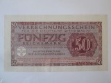 Rara! Germania 50 Reichsmark 1944 UNC Wehrmacht(Fortele Armate Naziste) WWII