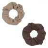 Set 2 Elastice Păr Maro Bej Textil Damă Accesorii Coafor