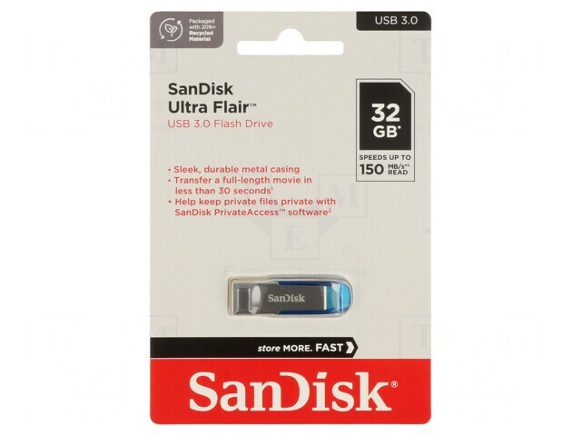 Pendrive USB 3.0 32GB Albastru Ultra Flair