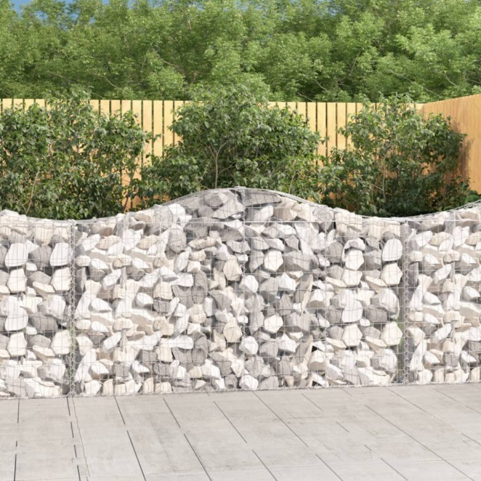 Cosuri gabion arcuite 18 buc, 200x30x100/120 cm fier galvanizat GartenMobel Dekor