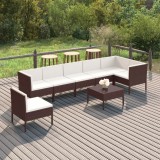 vidaXL Set mobilier de grădină cu perne, 8 piese, maro, poliratan 3094387