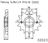 Pinion fata 13 dinti pas lant 520 - Honda CA 125 Rebel (95-00) - MBX 125 F (84-86) - MTX 200 RW (83-88)