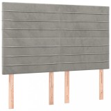 Cumpara ieftin Tablii de pat, 4 buc, gri deschis, 72x5x78/88 cm, catifea